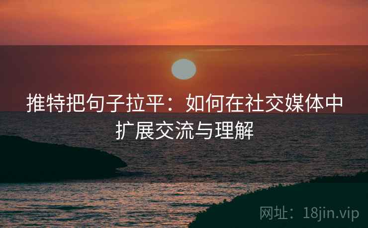推特把句子拉平：如何在社交媒体中扩展交流与理解